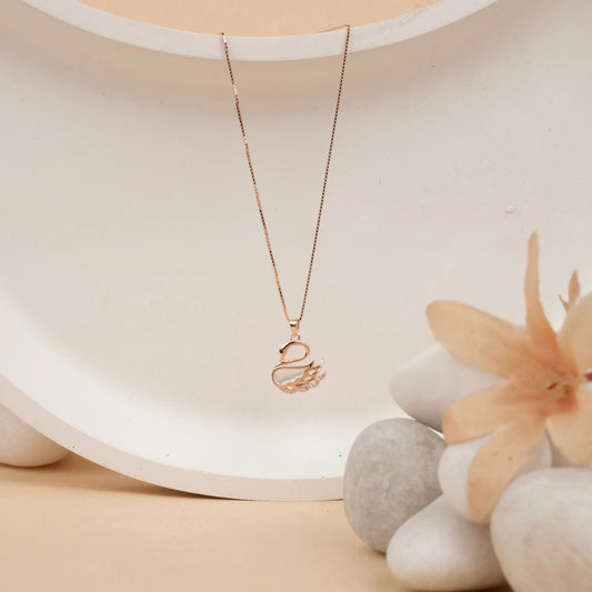 Aurora Swan Pendant - Silvinity