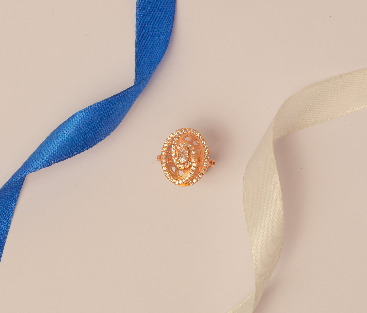 Spiral Diamond Silver Ring