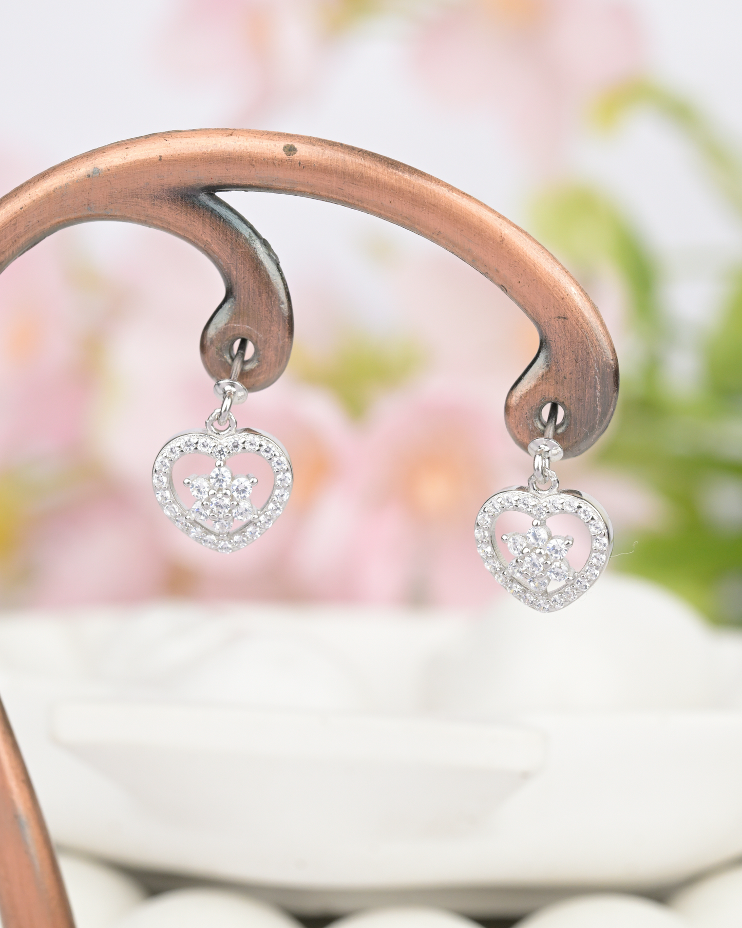 Heart Floral Bugdi Earring