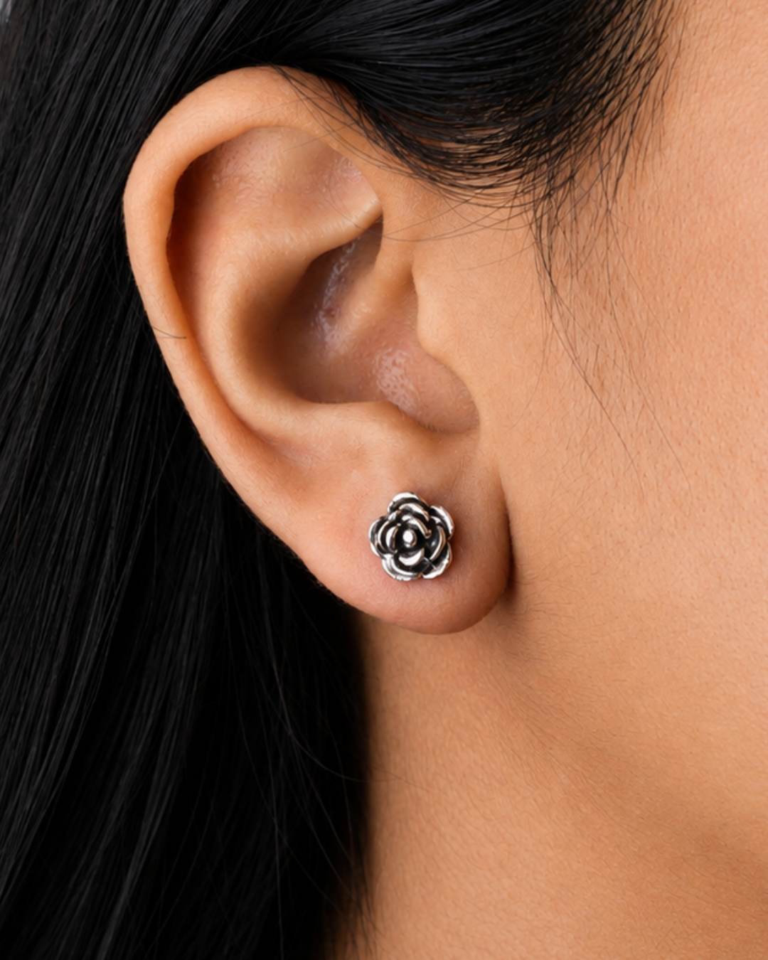 Mini Rose Stud Earrings | 92.5 Sterling Silver