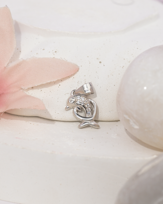 Zircon Dolphin Pendant | 92.5 Sterling Silver