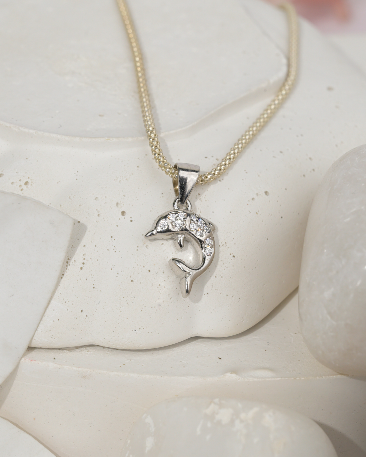 Ocean Whisper Dolphin Pendant | 92.5 Sterling Silver