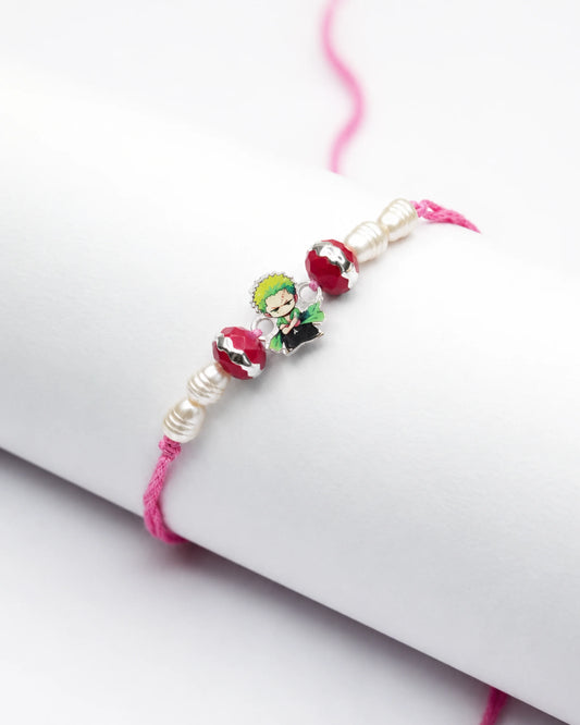925 Silver Anime Rakhi | Zoro Character Design - Rakhi