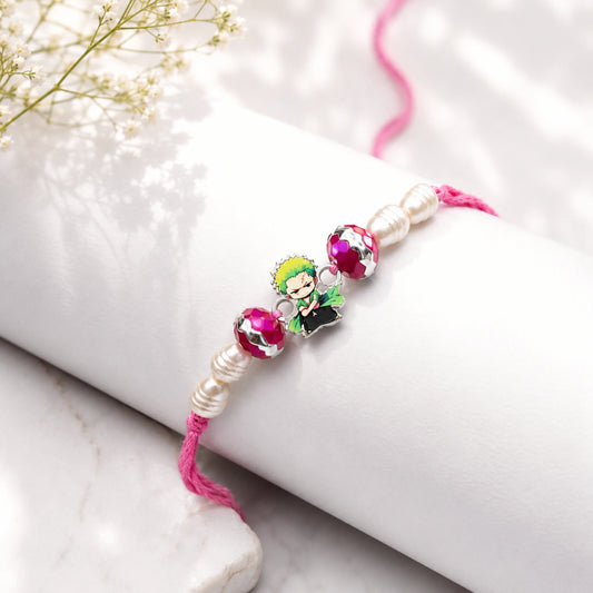 925 Silver Anime Rakhi | Zoro Character Design - Rakhi