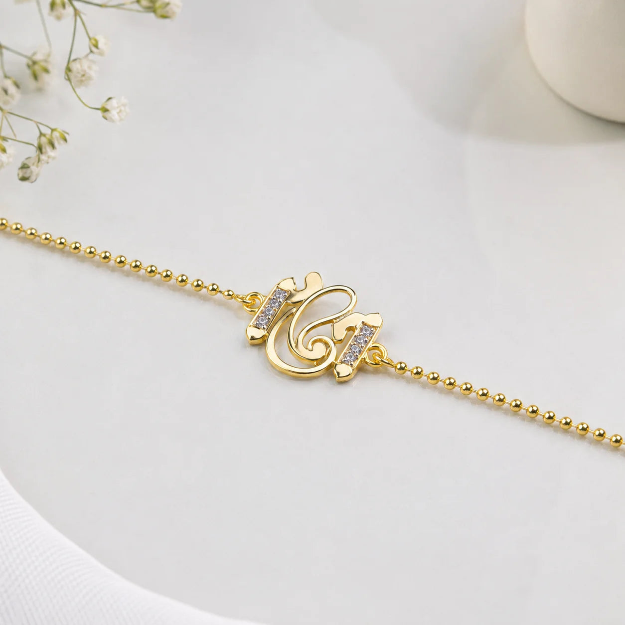 925 Silver Gold-Plated Bracelet Rakhi - Rakhi
