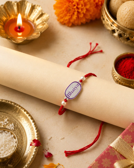 925 Silver Rakhi | Bhaiya Design - Rakhi