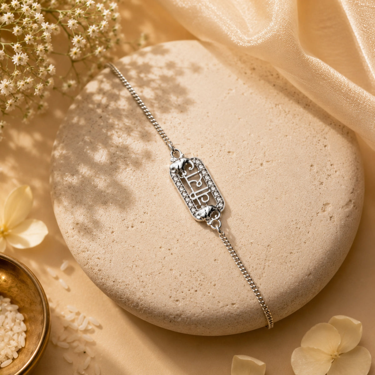925 Silver Veera Bracelet Rakhi - Rakhi