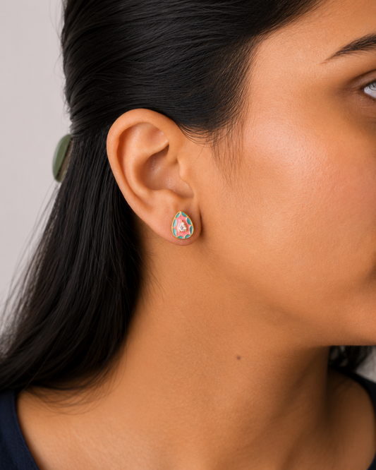 Teardrop Enamel Stud Earrings | 92.5 Sterling Silver