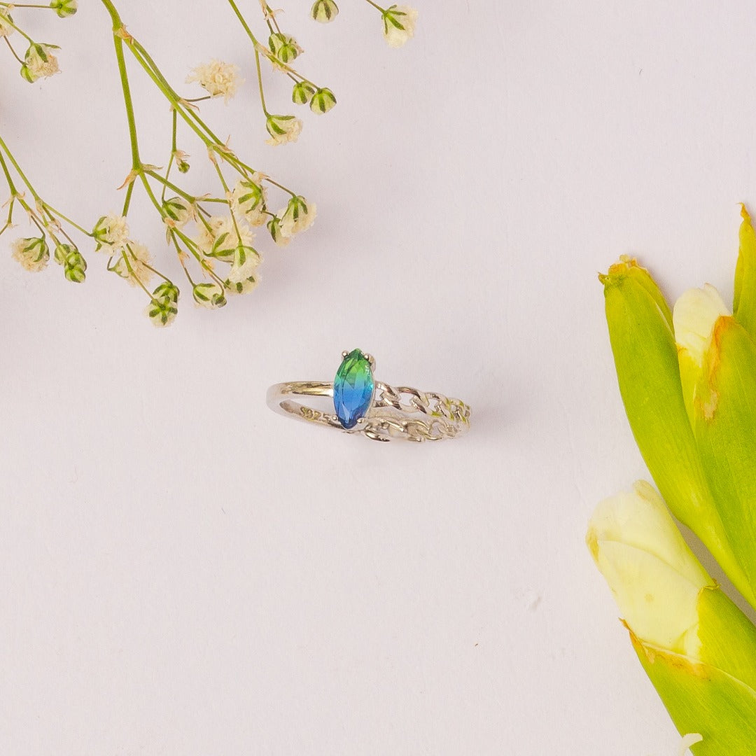 Blue Stone Silver Ring