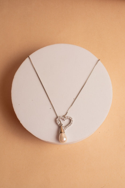 Heart Shaped Pendent Silver Chain