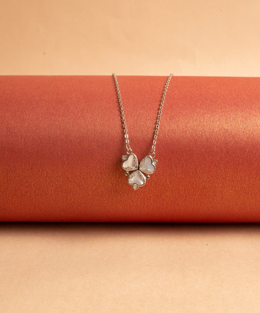 Floral Pendent Silver Chain