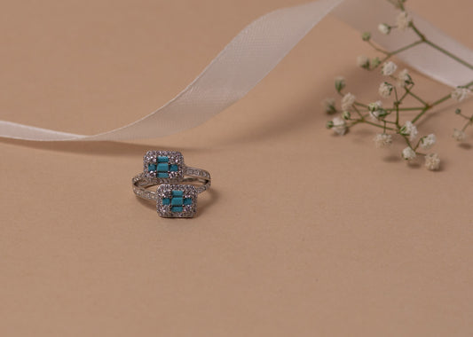 Blue Stoned Silver Ring