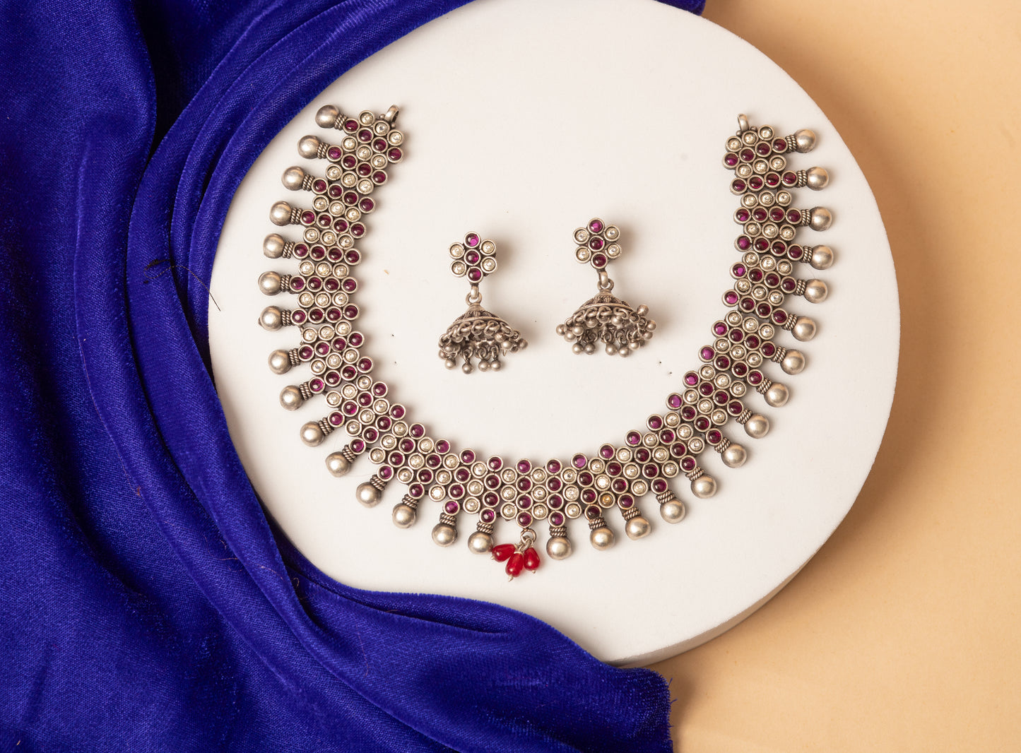 Oxidized Silver Necklace Set