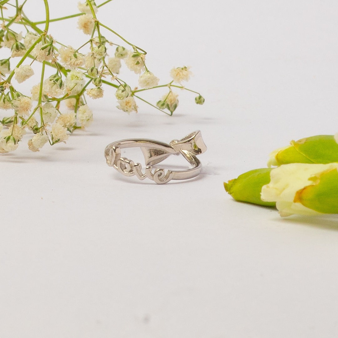 Blue Stone Knot Silver Ring