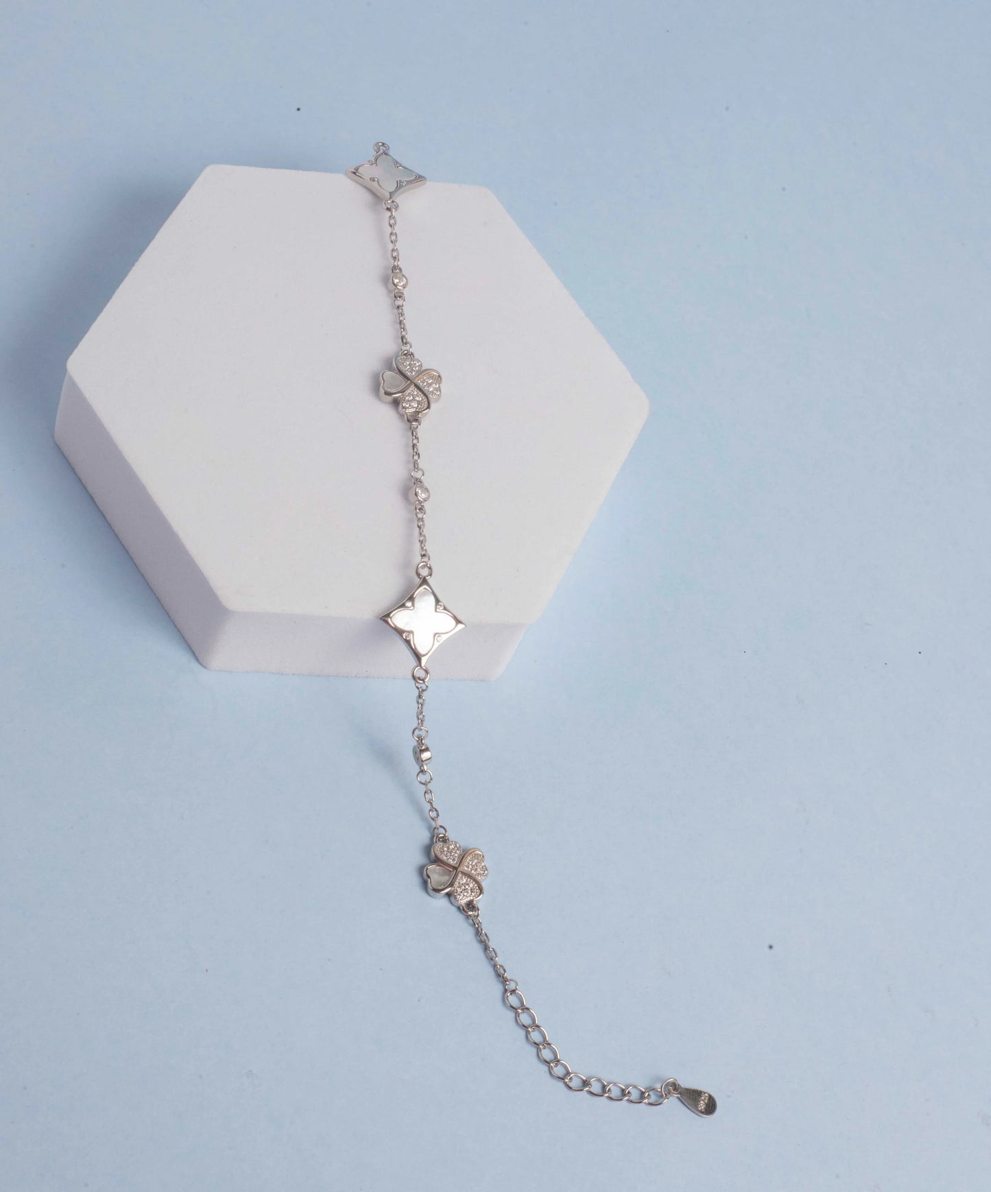 Floral Star Silver Bracelet - Bracelets