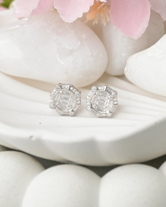 Geo Luxe Sparkle Studs - earring