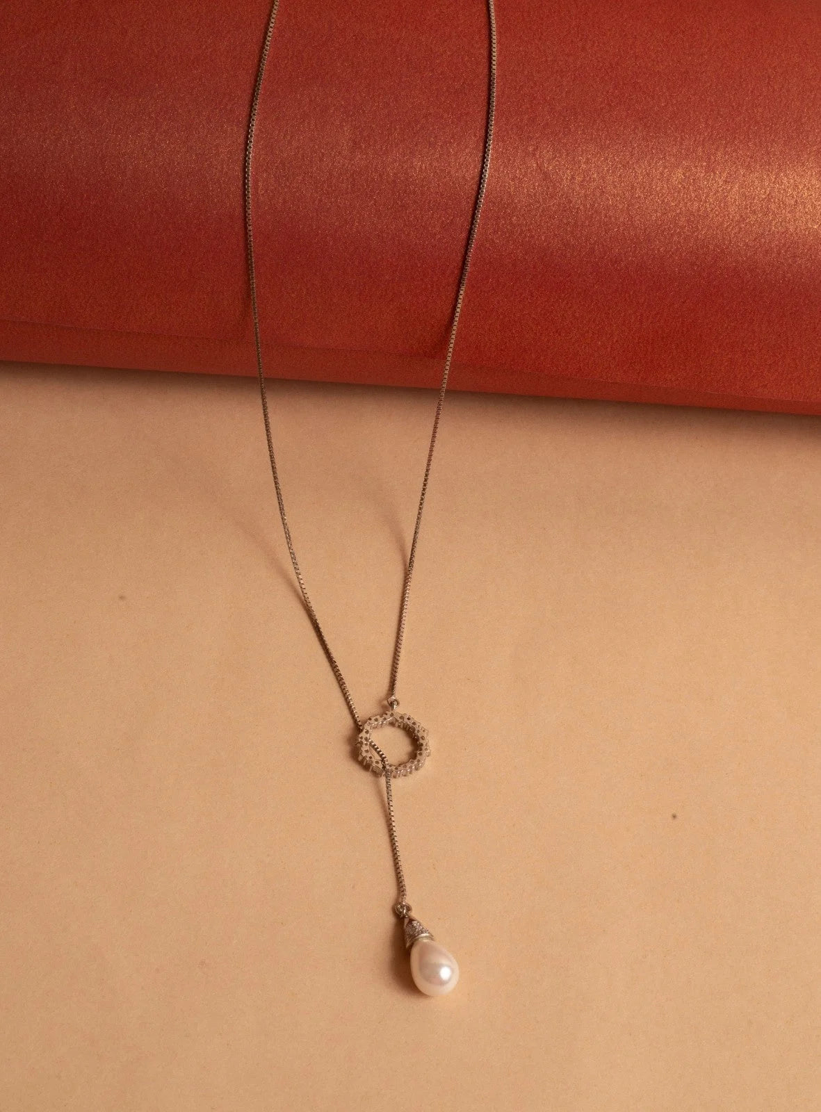 Stylish Pearl Pendent Silver Chain - Chain Pendant