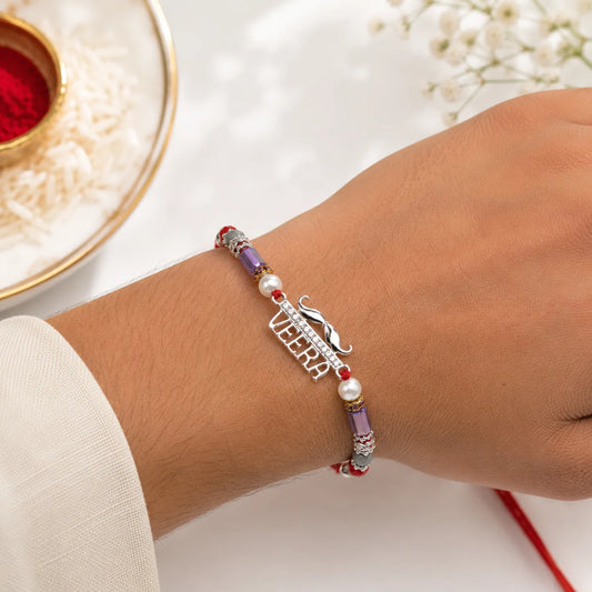 Veera 925 Sterling Silver Rakhi - Rakhi