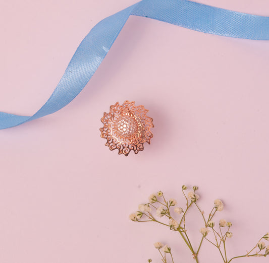 Elegant Floral Silver Ring