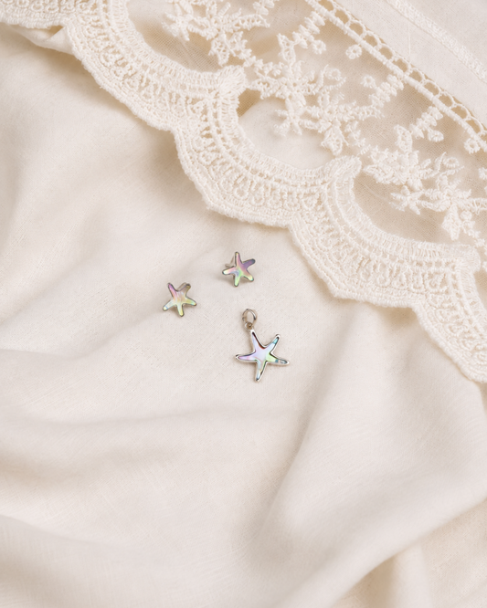 Starfish Pendant & Stud Earrings Set | 92.5 Sterling Silver
