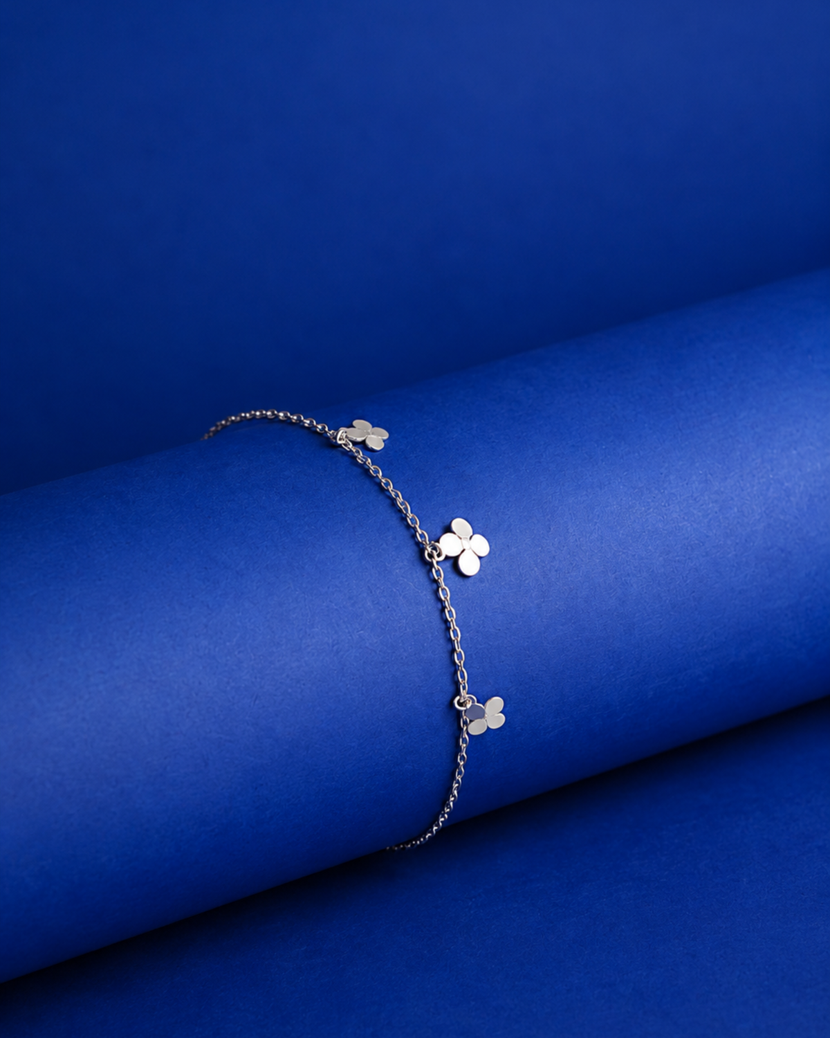 White Floral Charm Bracelet | 92.5 Sterling Silver