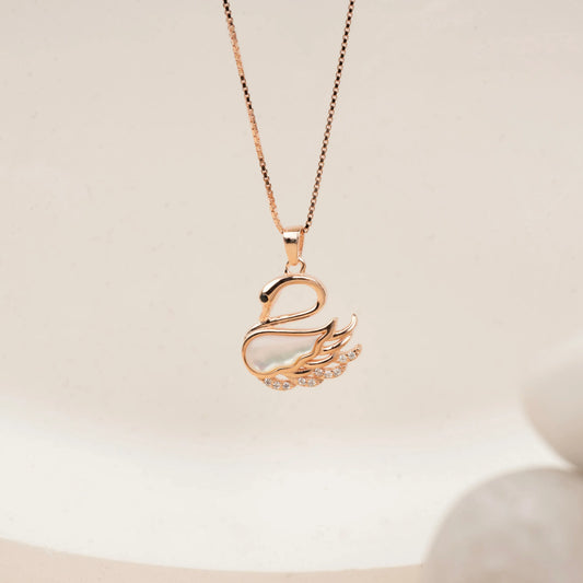 Aurora Swan Pendant - Silvinity