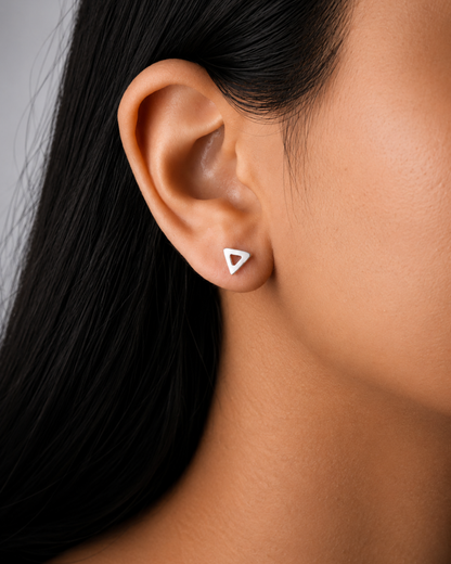 Minimal Triangle Stud Earrings | 92.5 Sterling Silver