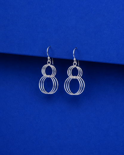 Layered Circle Drop Earrings | 92.5 Sterling Silver