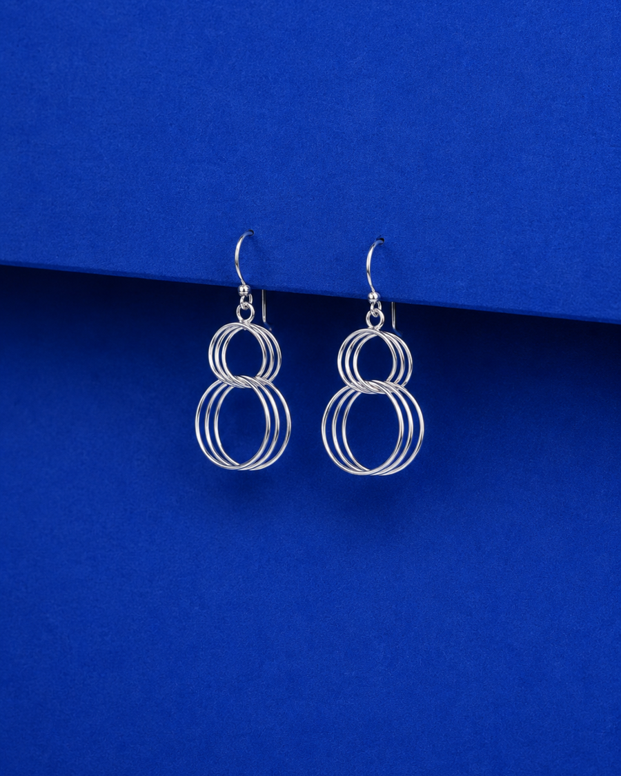 Layered Circle Drop Earrings | 92.5 Sterling Silver