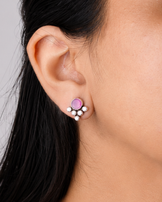 Ruby Halo Stud Earrings | 92.5 Sterling Silver