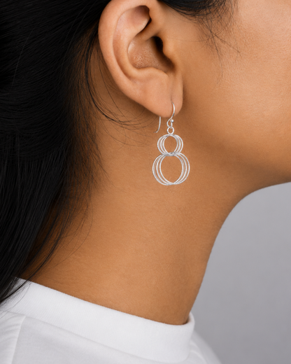 Layered Circle Drop Earrings | 92.5 Sterling Silver