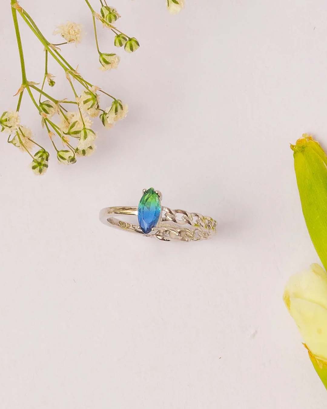 Blue Stone Silver Ring