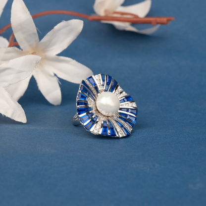 Cobalt lustrous ring