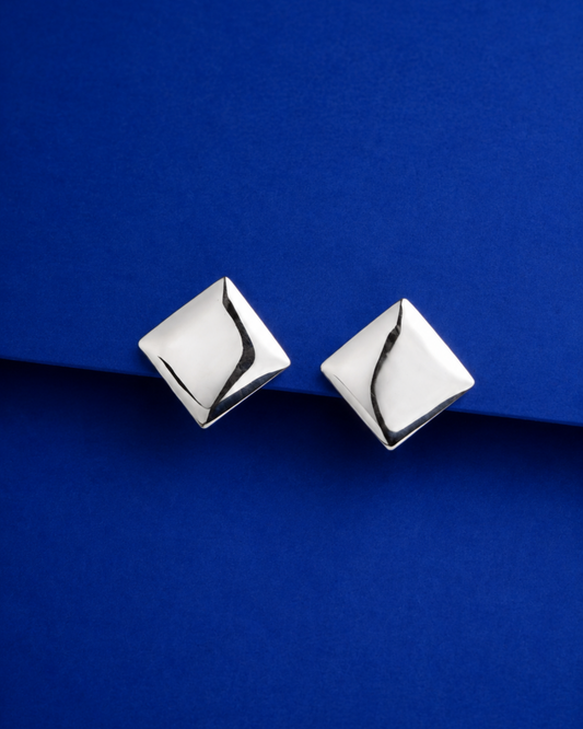 Geometric Diamond Stud Earrings | 92.5 Sterling Silver
