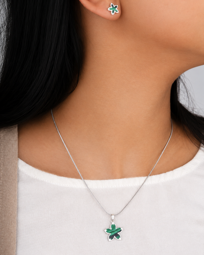 Abalone Star Pendant & Stud Earrings Set | 92.5 Sterling Silver
