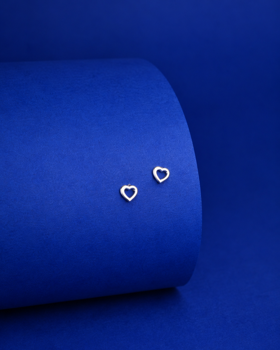 Open Heart Stud Earrings | 92.5 Sterling Silver