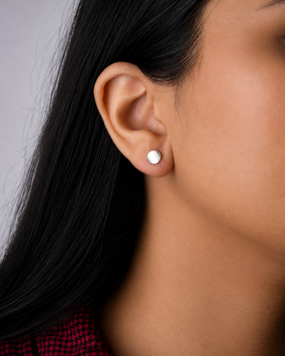 Brushed Circle Stud Earrings | 92.5 Sterling Silver
