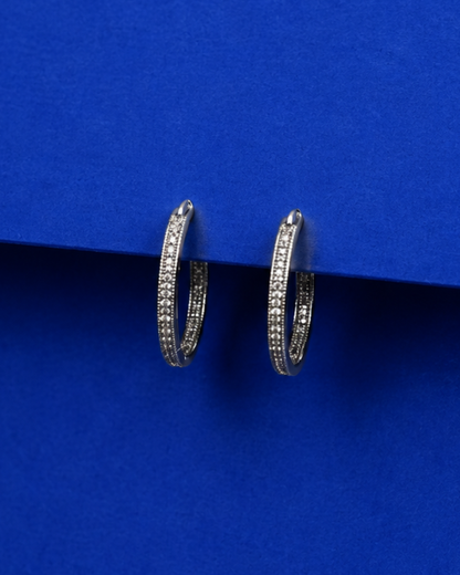 Marcasite Hoop Earrings | 92.5 Sterling Silver