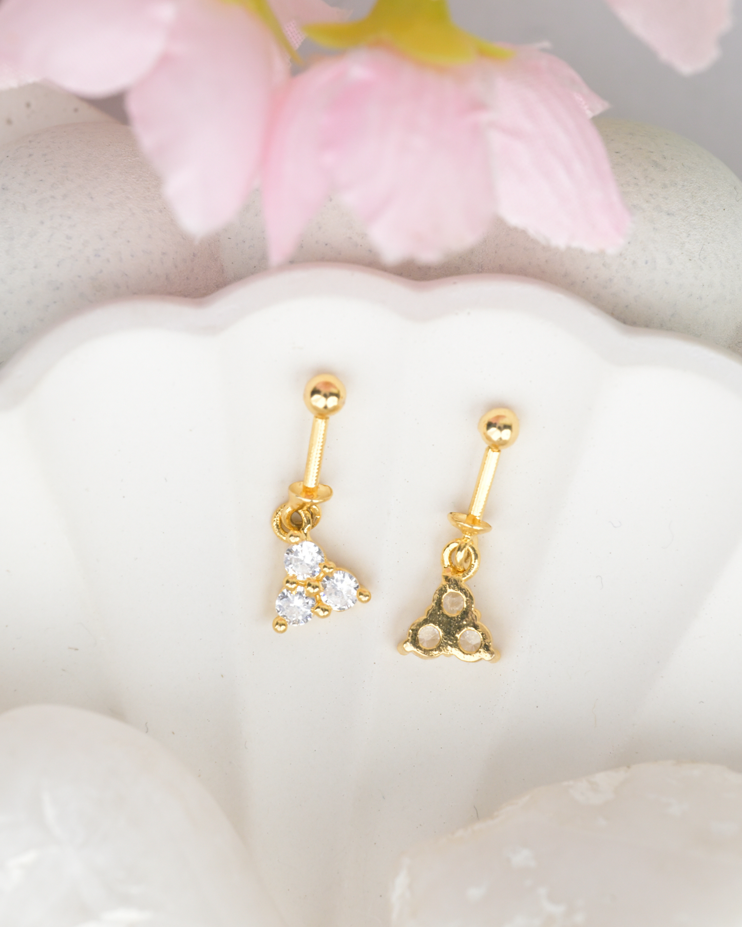 Gold Trio Spark Bugdi Earring
