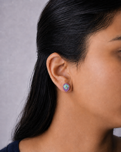 Royal Teardrop Enamel Stud Earrings | 92.5 Sterling Silver