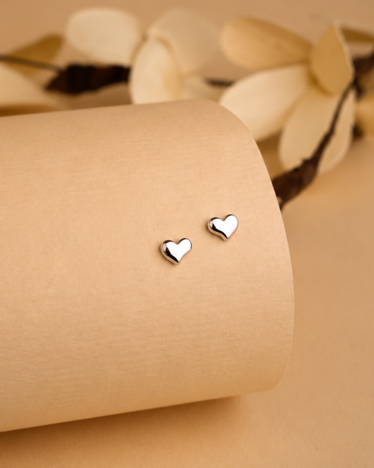 Classic Heart Stud Earrings | 92.5 Sterling Silver