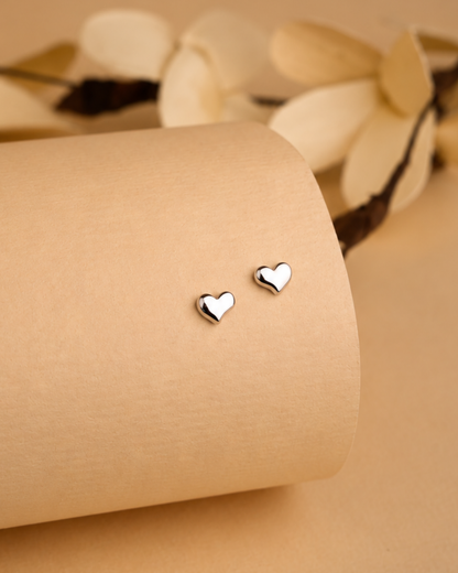 Classic Heart Stud Earrings | 92.5 Sterling Silver