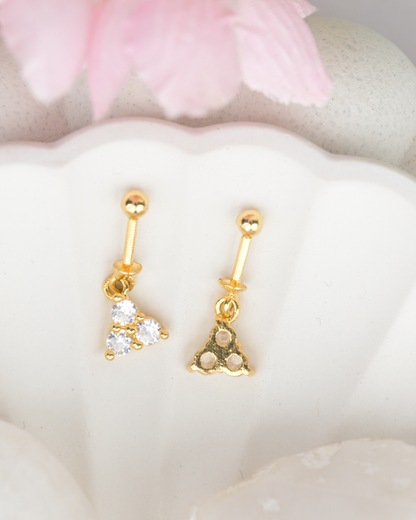 Gold Trio Spark Bugdi Earring