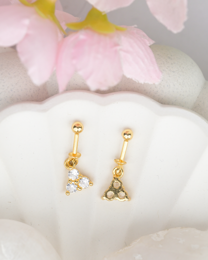 Gold Trio Spark Bugdi Earring