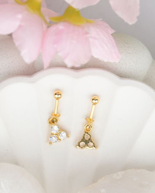 Gold Trio Spark Bugdi Earring