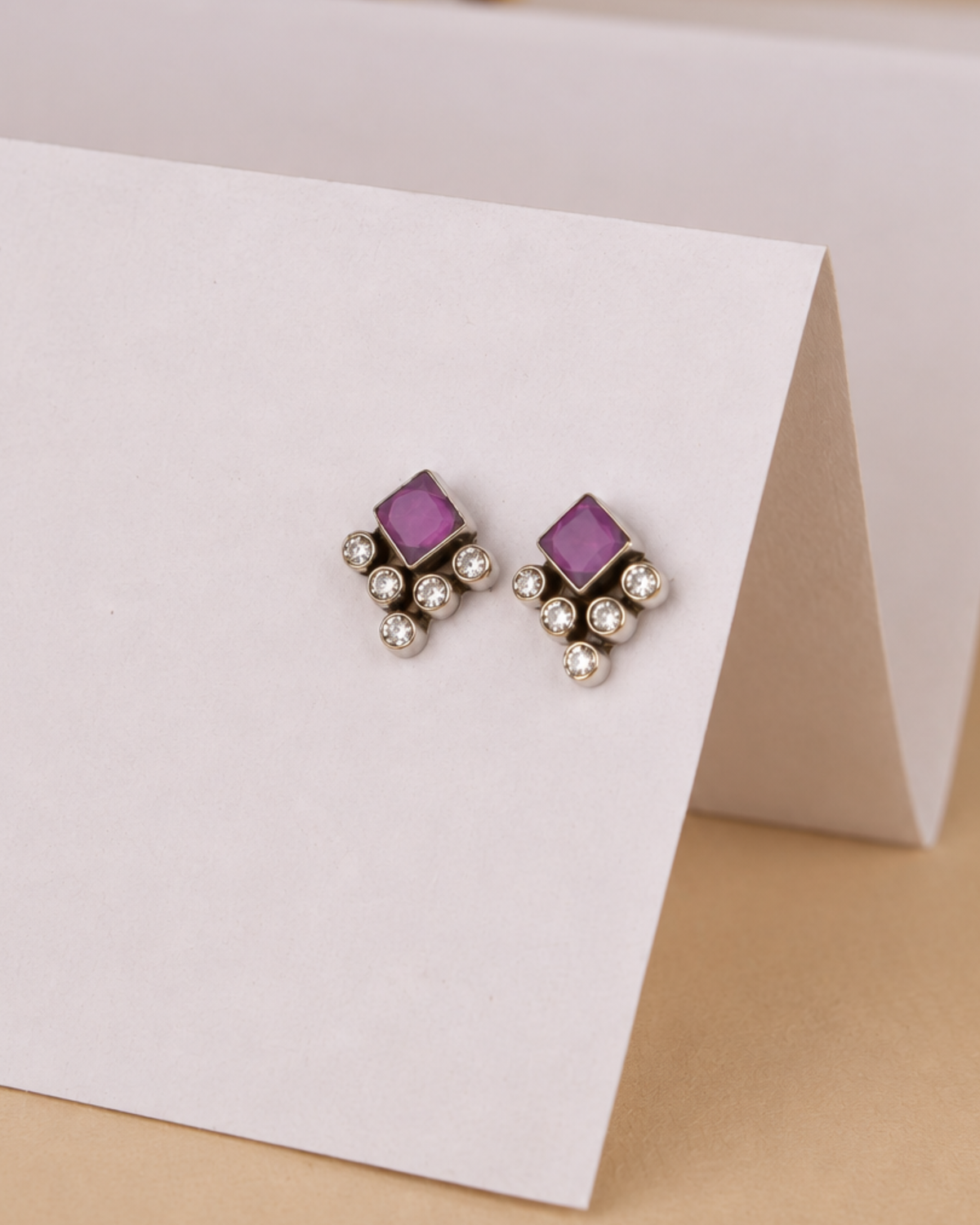 Ruby Princess Stud Earrings | 92.5 Sterling Silver