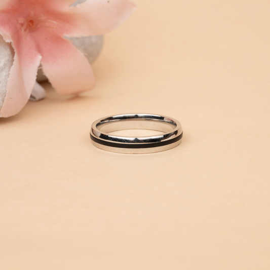 Mono Stripe Band Ring