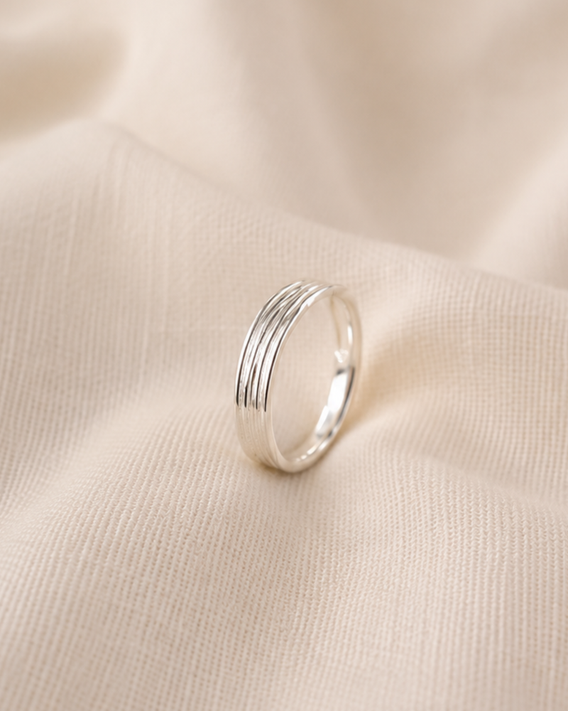 Layered Wave Band Ring | 92.5 Sterling Silver