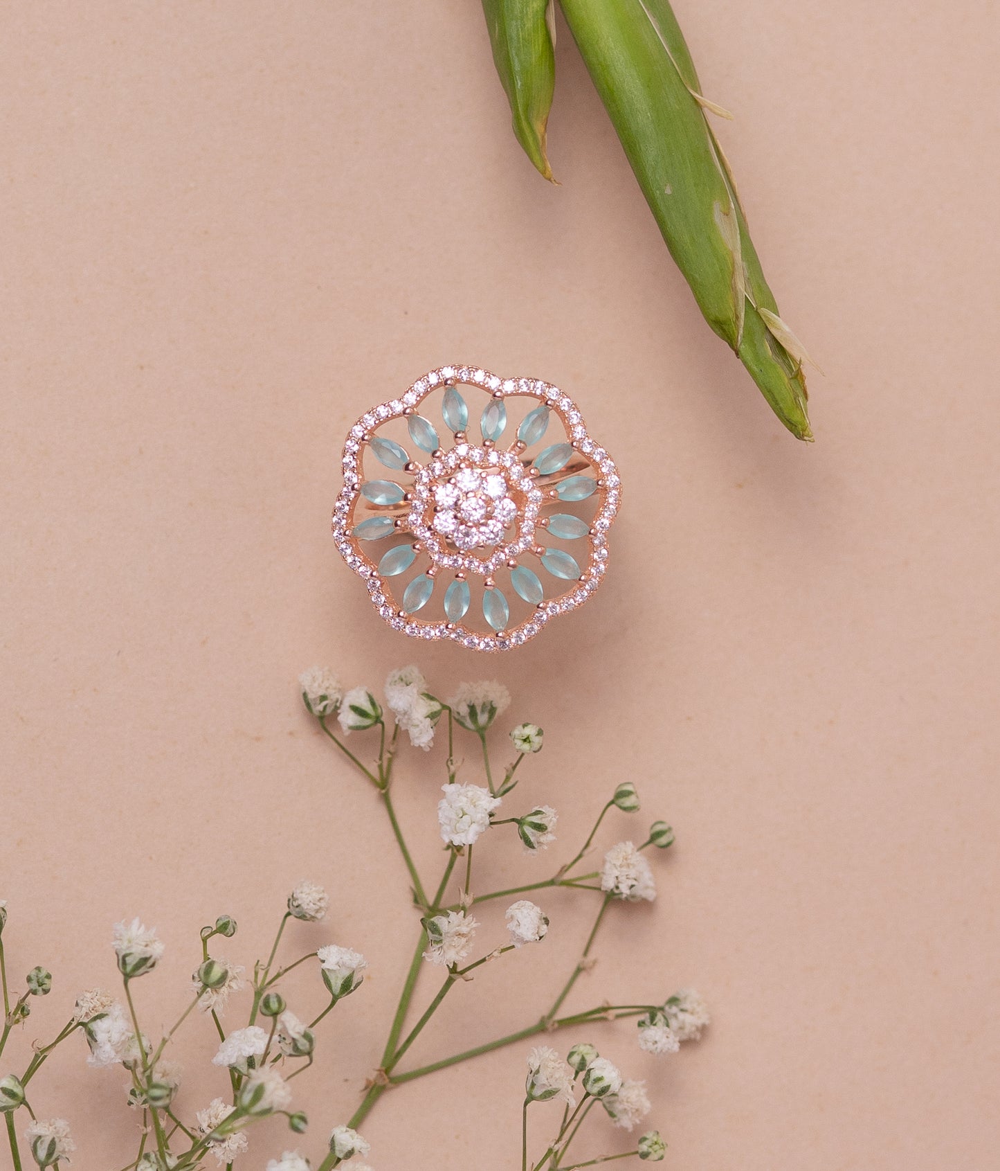 Floral Elegant Silver Ring