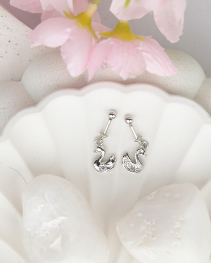 Swan Drop Bugdi Earrings